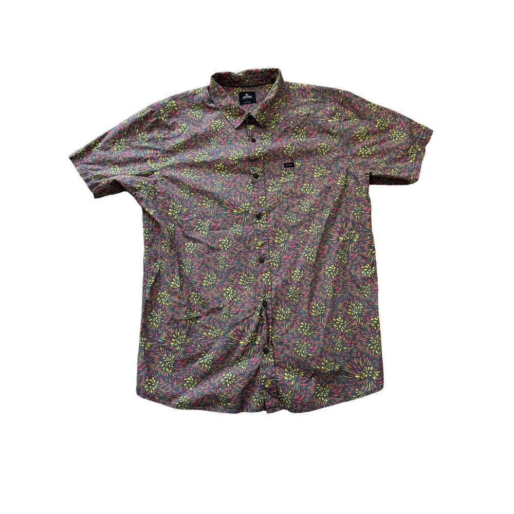 RIP CURL Button Down short sleeve Shirt, size Large, 100% Cotton